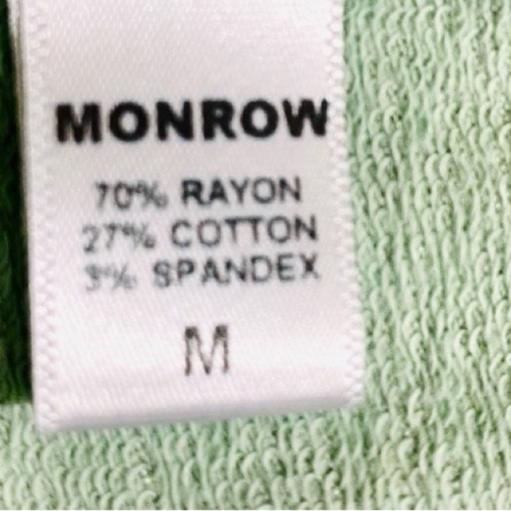 Monrow SuperSoft Rayon Cotton Full Zip Mint Hoodie Medium NWT - Picture 5 of 5